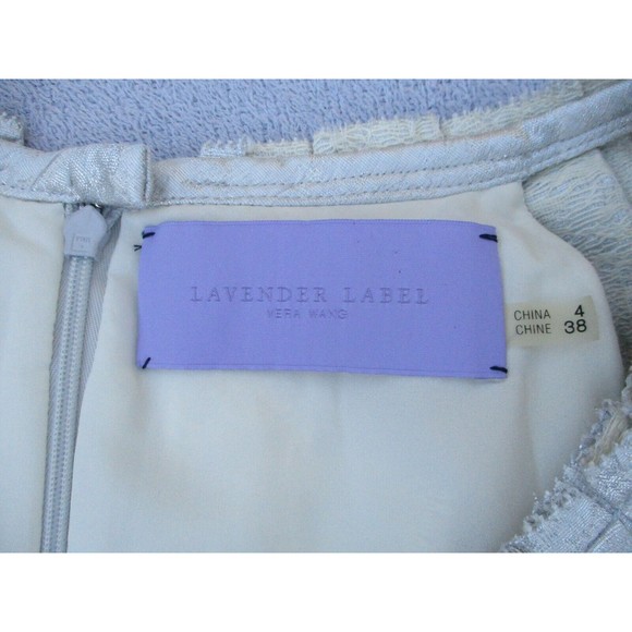 Vera Wang Lavender Label Dress Size 4 Silver w/Pockets & Ruffles Cocktail Party - Picture 13 of 15